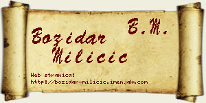Božidar Miličić vizit kartica